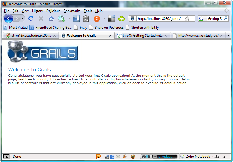 Hello Grails page.