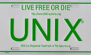UNIX&reg; License Plate