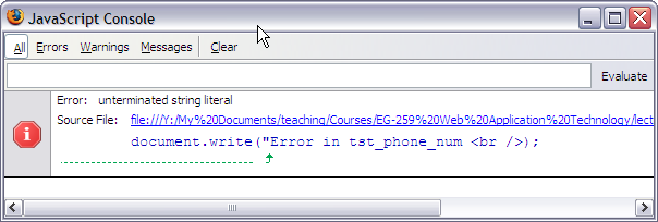 Script error in Firefox