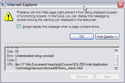 Script error in Internet Explorer