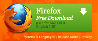 Firefox 9 Free Download button