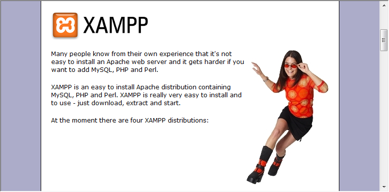 XAMPP home page